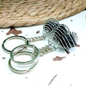 Raw Black Tourmaline Crystal Keychain, Protection Key Chain Gemstone Accessories